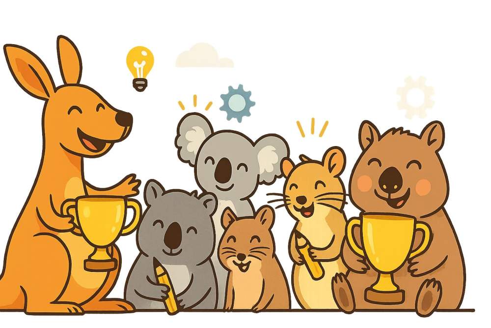 Illustrations avec des kangourous